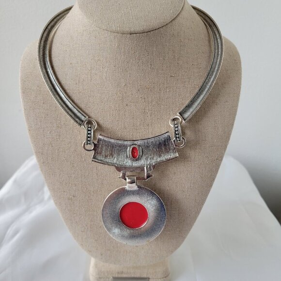 NWT - Boho Vintage Tribal Red Stone Necklace, Earrings & Bracelet Jewelry Set - Picture 5 of 12